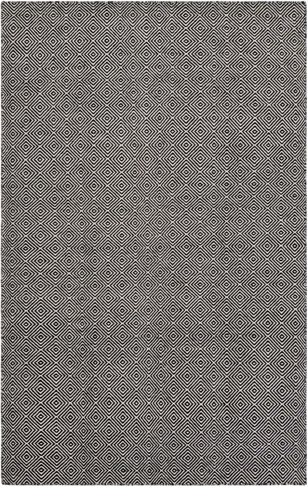 5' 1 x 8'  Hand Woven Geo Trellis Flatweave Rug