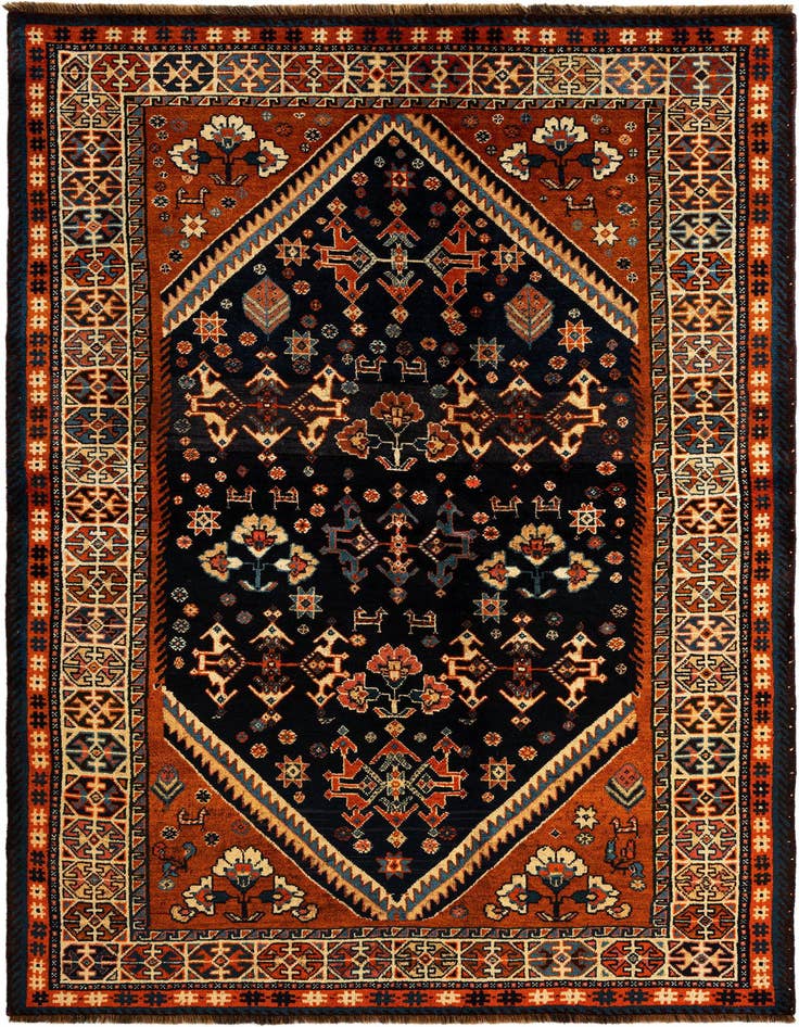 Detail image of 4' 10 x 8' 2 Ghashghai Wool Rug