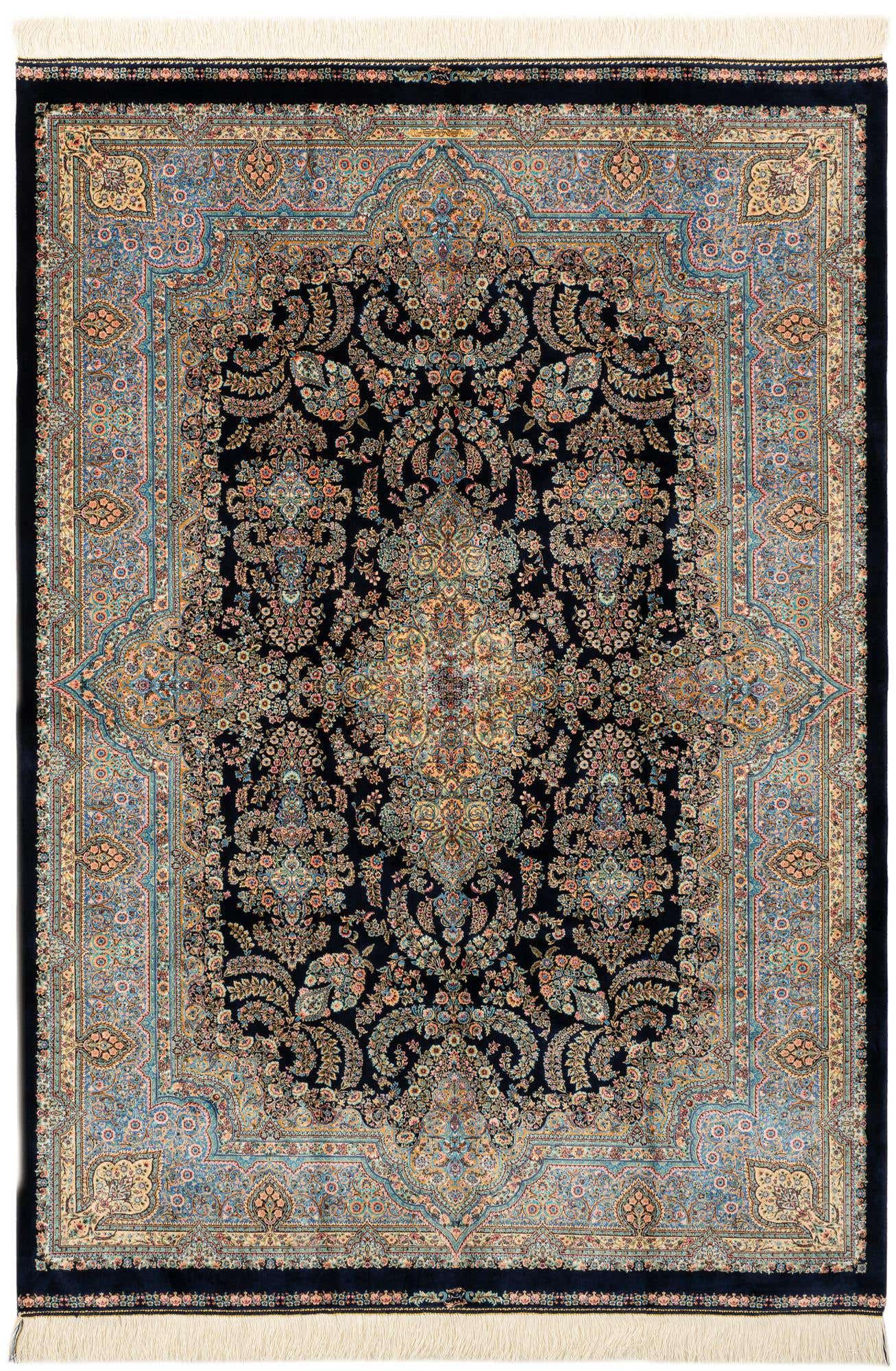 4' 4 x 6' 5 Ghom Design Rug