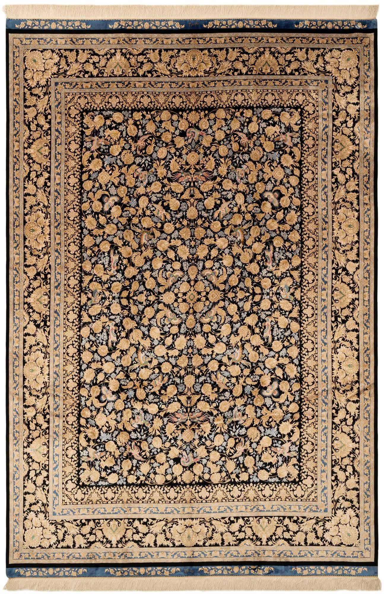 6' 9 x 10' Ghom Design Rug