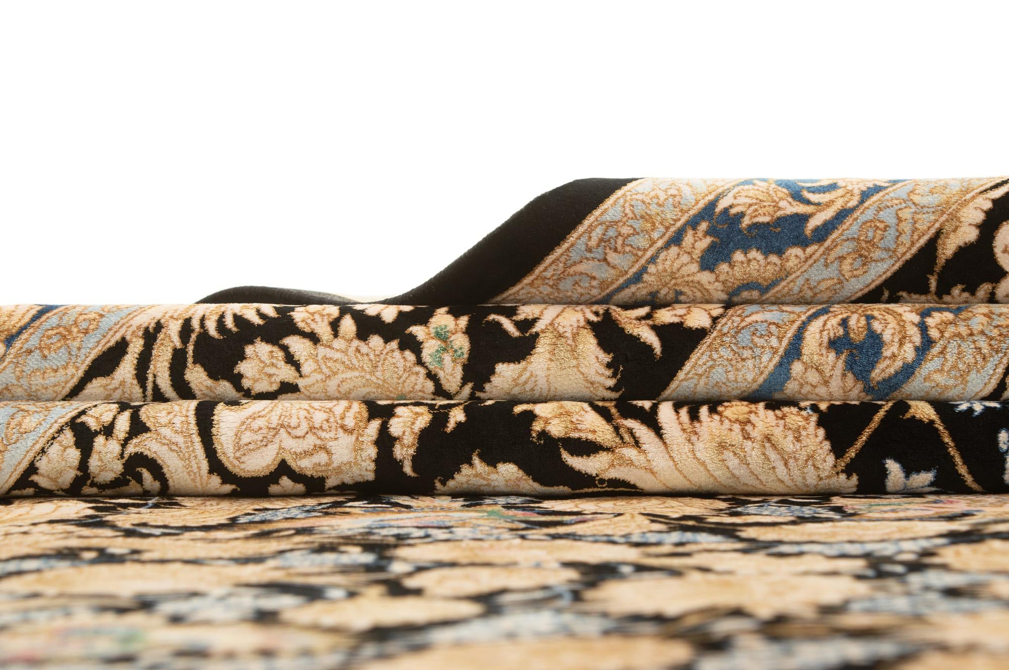 6' 9 x 10' Ghom Design Rug