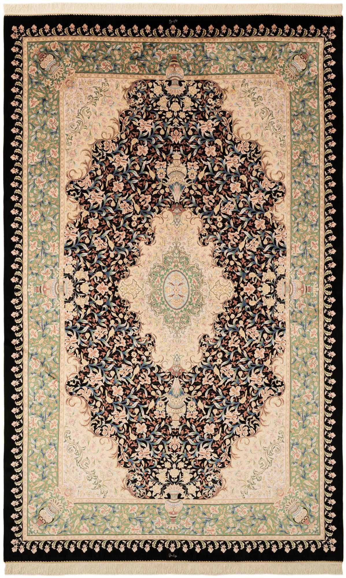 6' 3 x 10' Ghom Design Rug