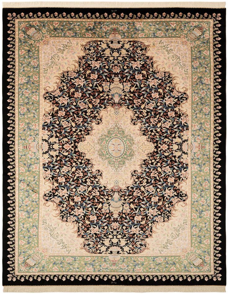 Detail image of 6' 3 x 10' Ghom Design Rug