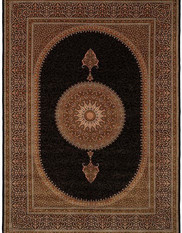 8' 1 x 11' 3 Ghom Design Rug