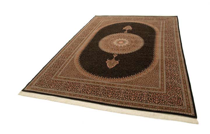 8' 1 x 11' 3 Ghom Design Rug