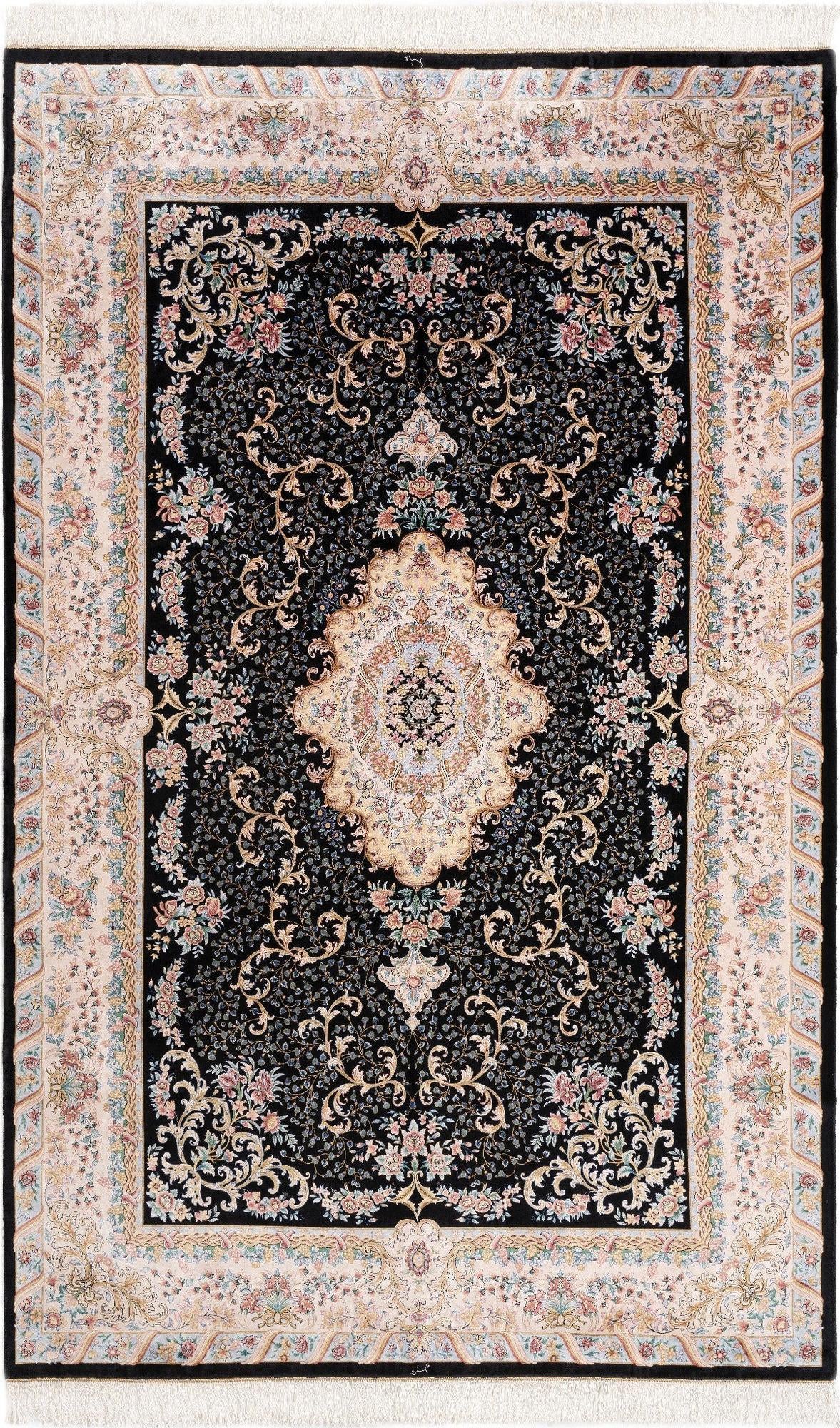 5' 11 x 9' 2 Ghom Design Rug