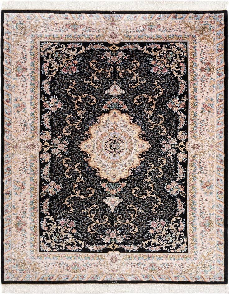 Detail image of 5' 11 x 9' 2 Ghom Design Rug