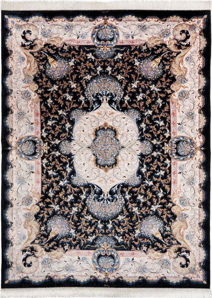 6' 7 x 9' 10 Ghom Design Rug