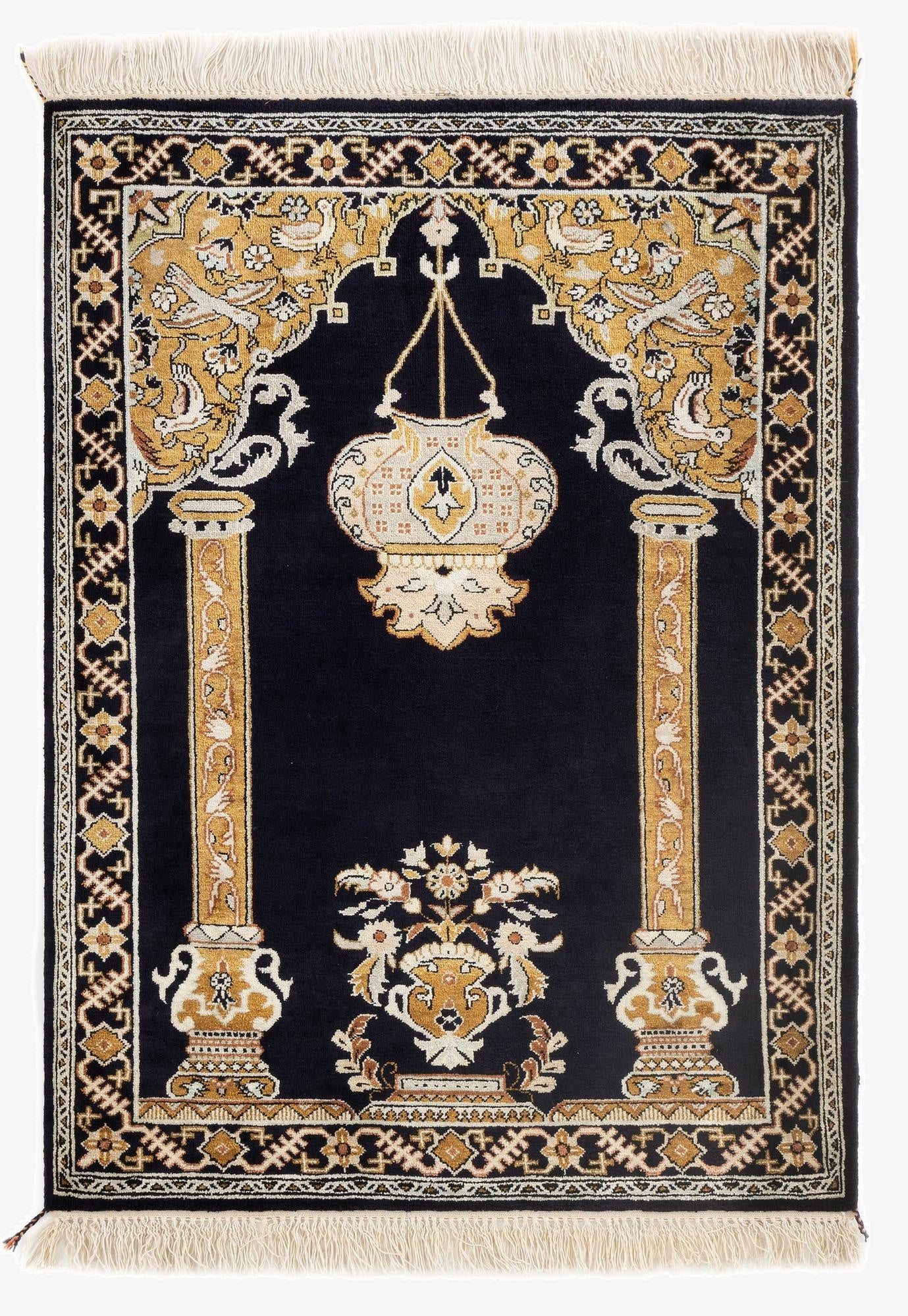 2' 1 x 2' 9  Hand Knotted Ghom Persian Rug