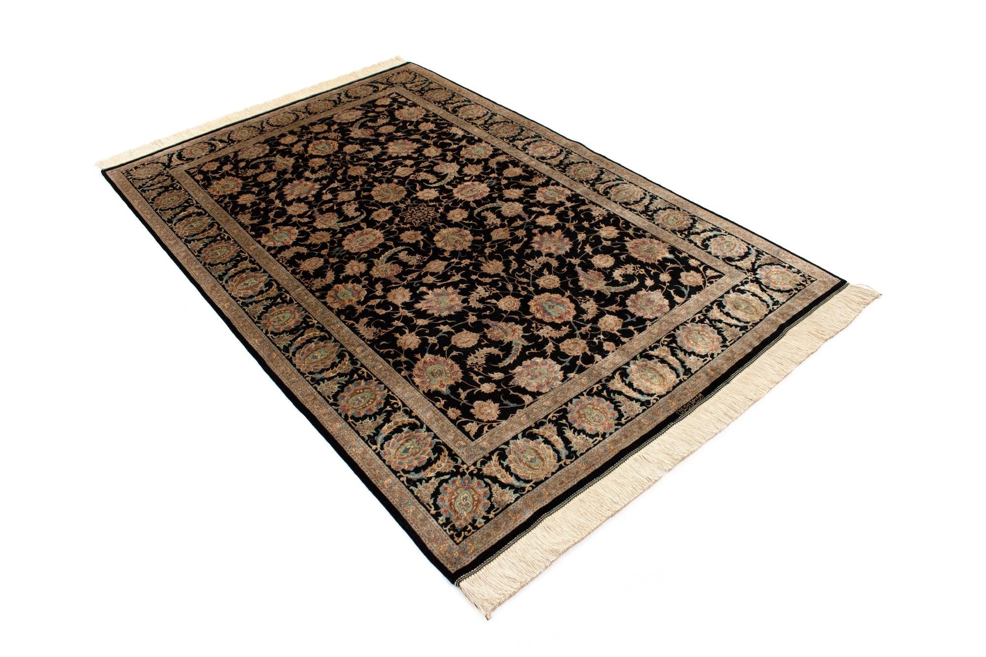 4' 4 x 6' 7 Ghom Silk Rug