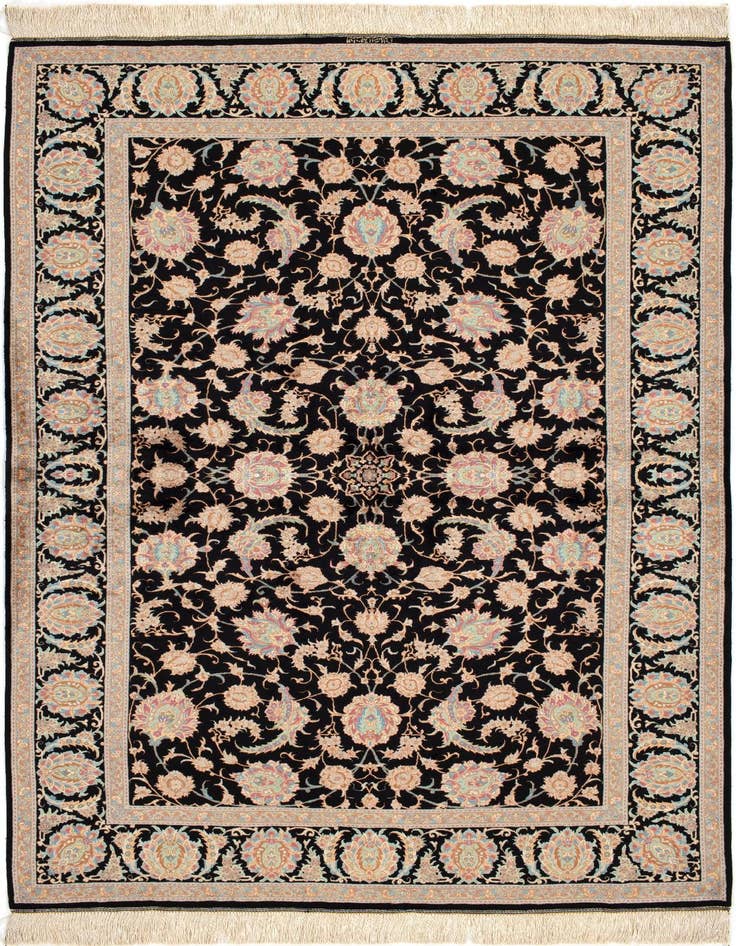 Detail image of 4' 4 x 6' 7 Ghom Silk Rug