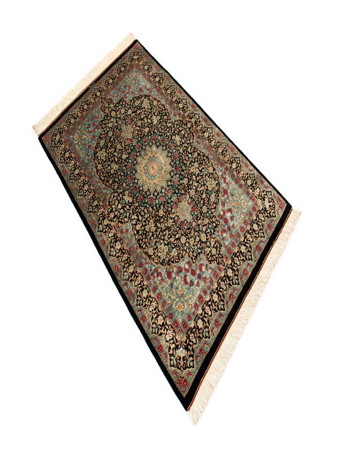 Detail image of 2' 7 x 4' 1 Ghom Silk Rug