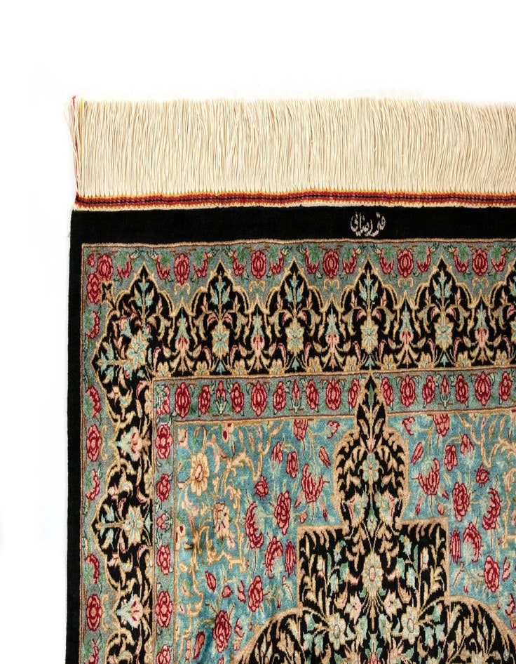 Detail image of 2' 7 x 4' 1 Ghom Silk Rug