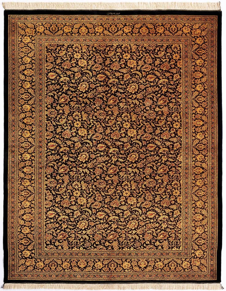 Detail image of 5' 1 x 7' 7 Ghom Silk Rug