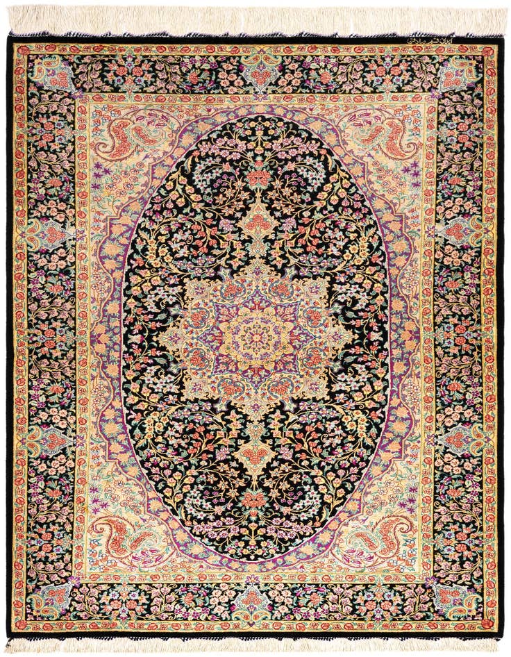 Detail image of 3' 3 x 5' 1 Ghom Silk Rug