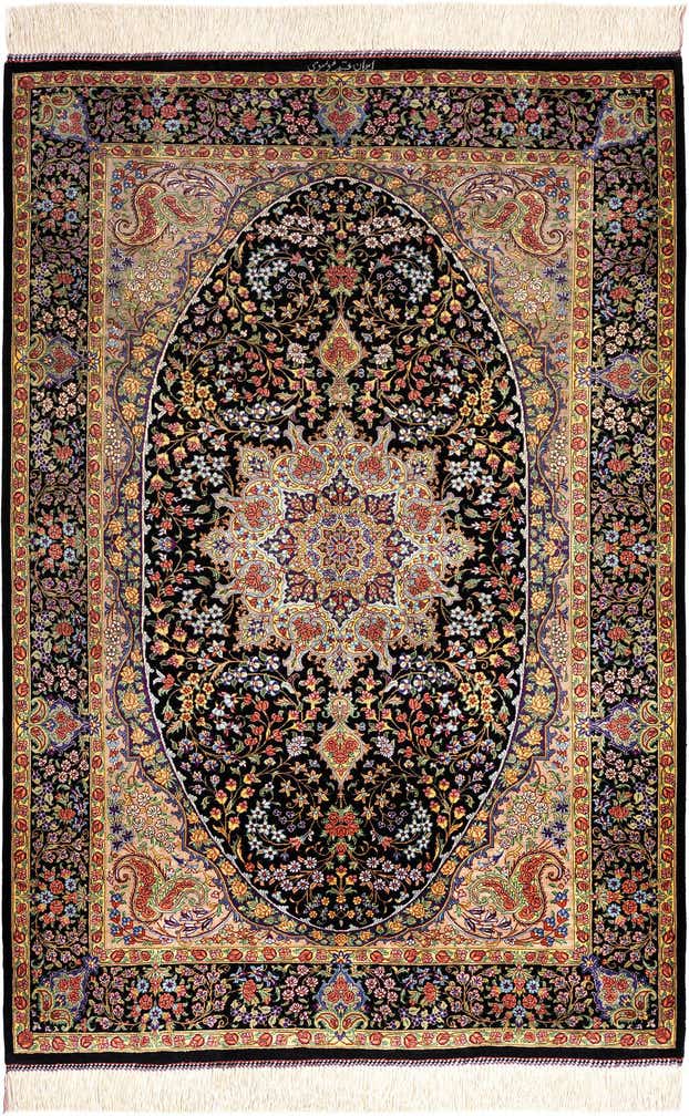 3' 3 x 4' 10 Ghom Silk Rug