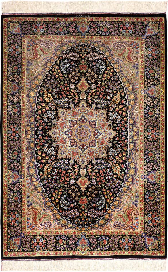 Detail image of 3' 3 x 4' 10 Ghom Silk Rug