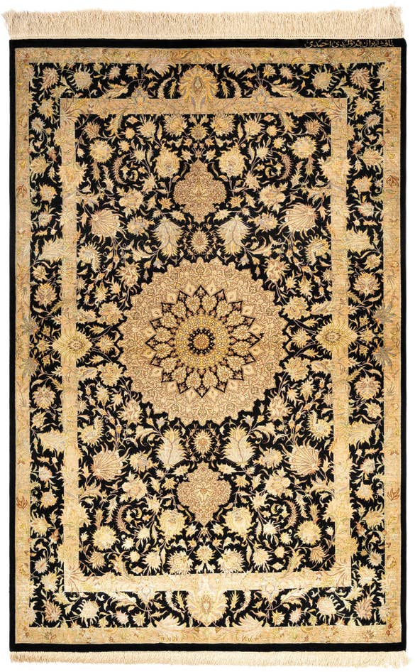 Detail image of 3' 5 x 5' 1 Ghom Silk Rug