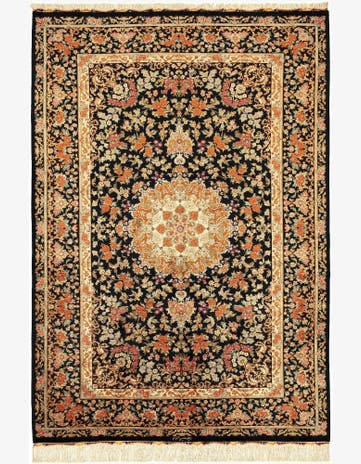 4' 6 x 6' 6 Ghom Silk Rug