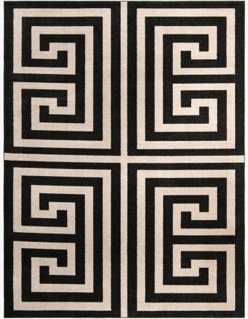 Black Greek Key Rug