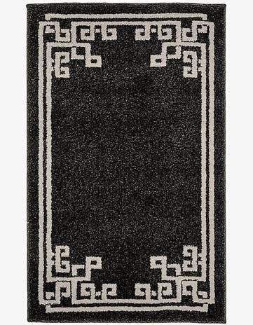 Black Greek Key Rug
