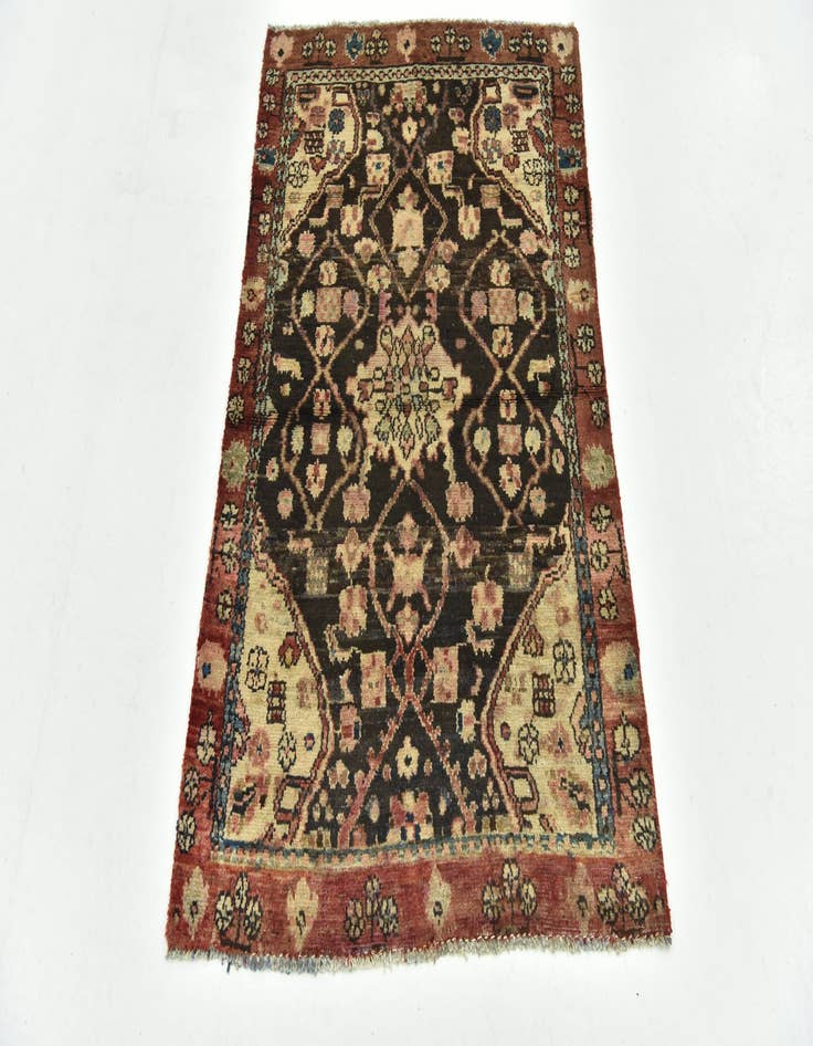 Detail image of 2' 9 x 4' 3 Hand Knotted Hamedan Persian Wool Rug