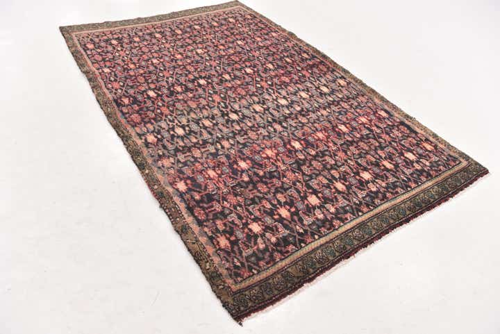 4' 10 x 7' 5 Hand Knotted Hossainabad Persian Wool Rug