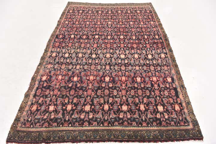 4' 10 x 7' 5 Hand Knotted Hossainabad Persian Wool Rug