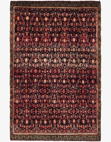 4' 10 x 7' 5 Hand Knotted Hossainabad Persian Wool Rug