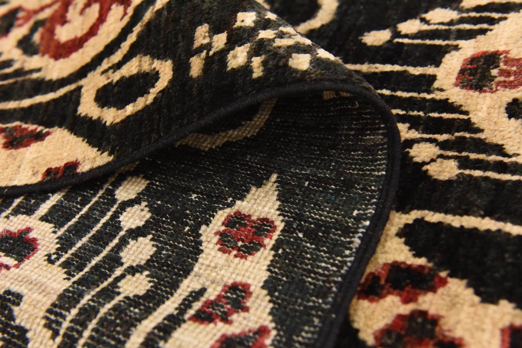 6' 2 x 9' 8 Hand Knotted Ikat Rug
