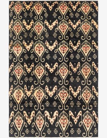 6' 2 x 9' 8 Hand Knotted Ikat Rug