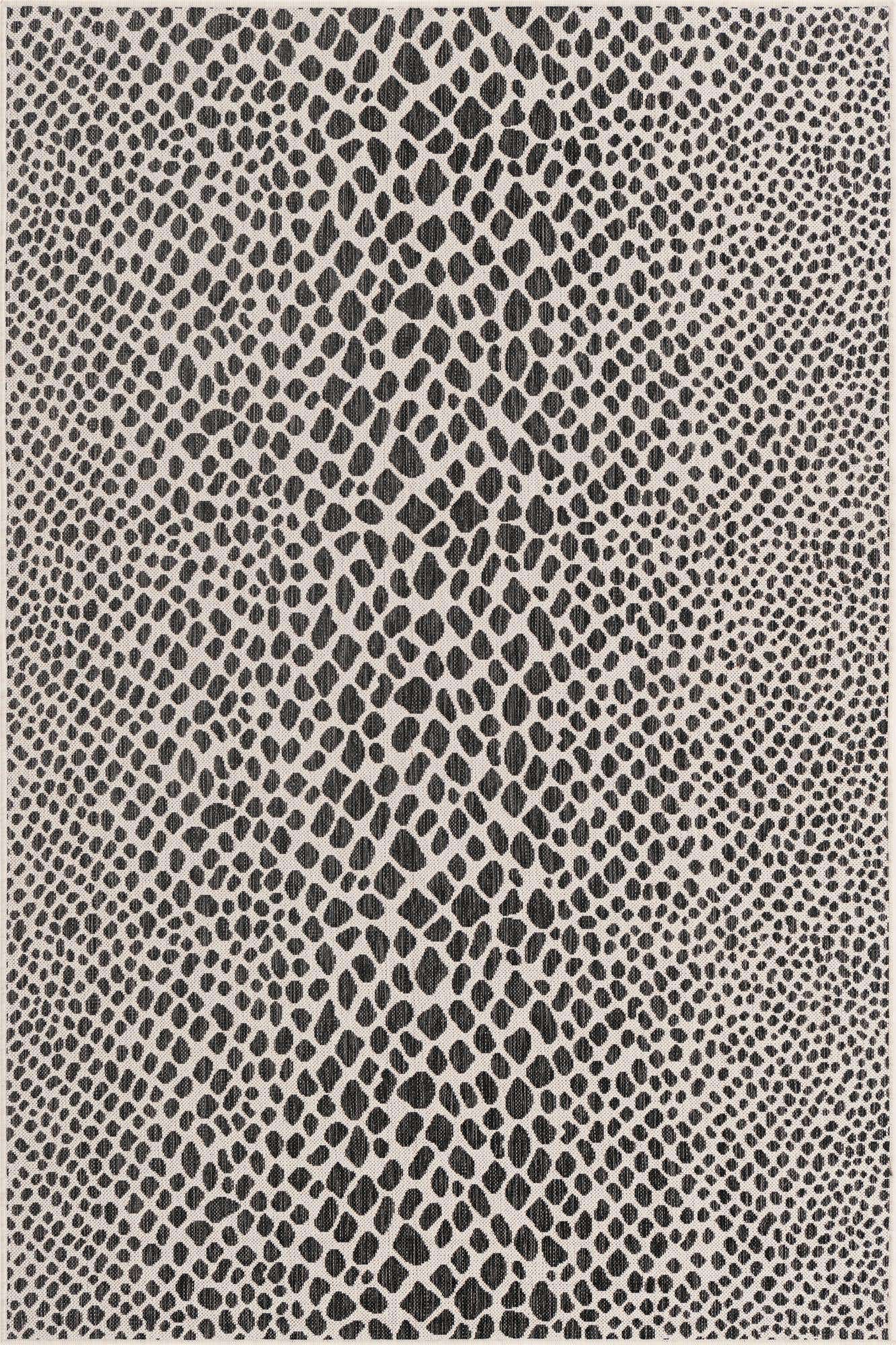 Custom Black Easy-Clean Jill Zarin Indoor / Outdoor Rug