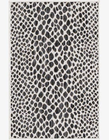 Black Easy-Clean Jill Zarin Cape Town Indoor / Outdoor Rug