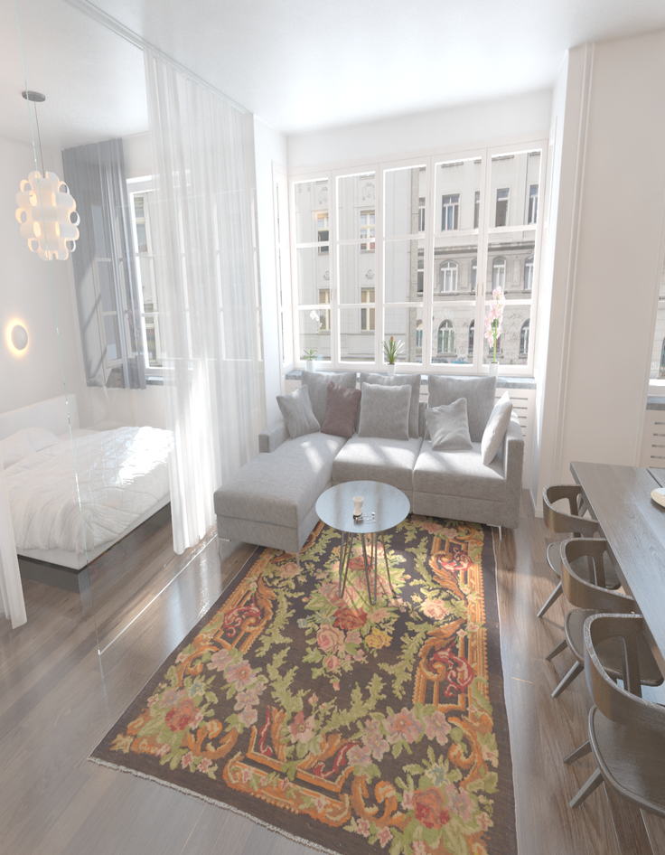 Detail image of 8' 2 x 12' Hand Knotted Karabakh Wool Rug