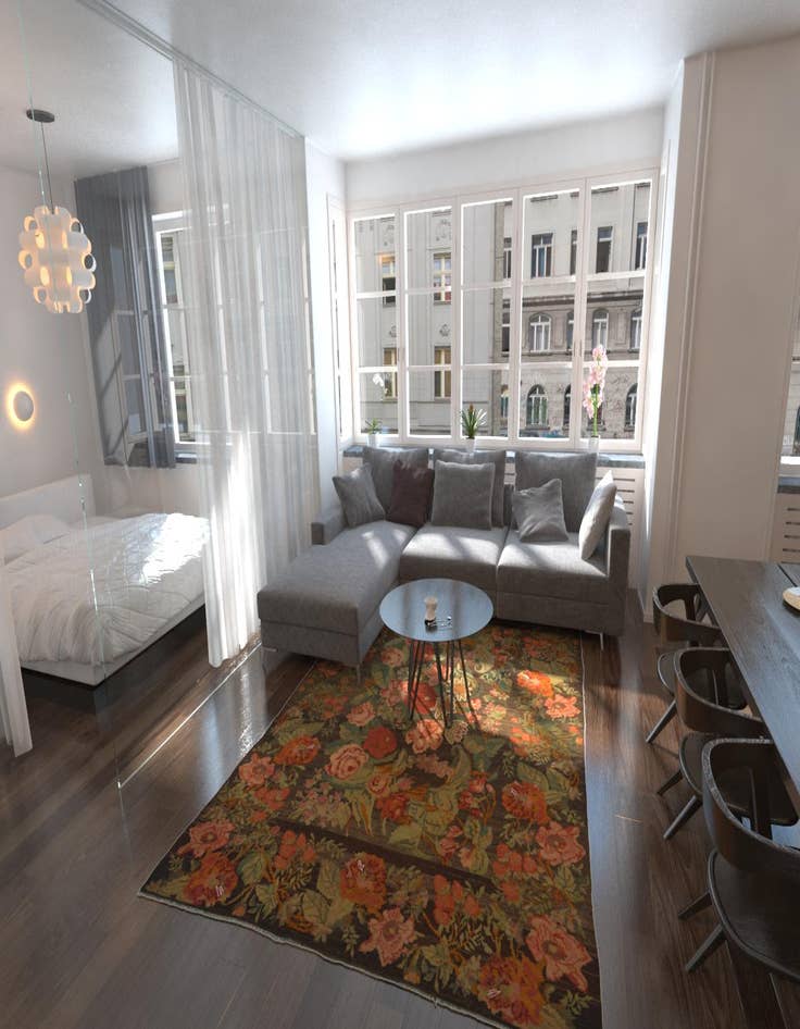 Detail image of 7' 7 x 11' 4 Hand Knotted Karabakh Wool Rug