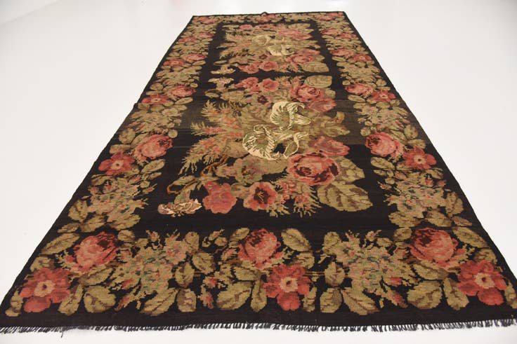 Detail image of 6' 2 x 13' 7 Hand Knotted Karabakh Wool Rug