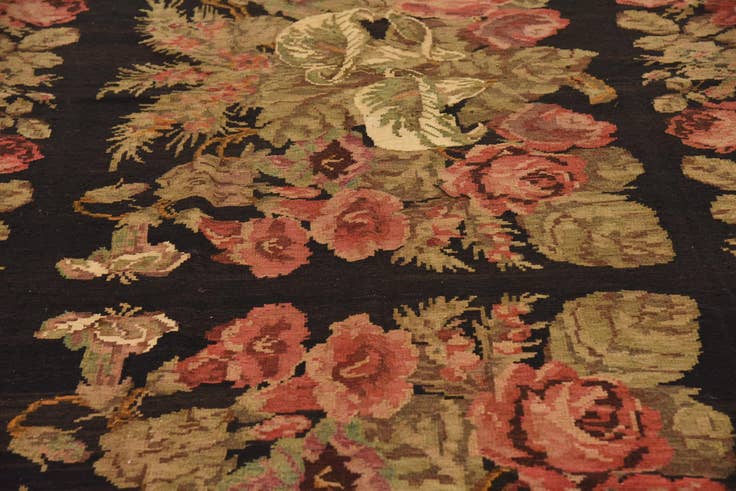 Detail image of 6' 2 x 13' 7 Hand Knotted Karabakh Wool Rug