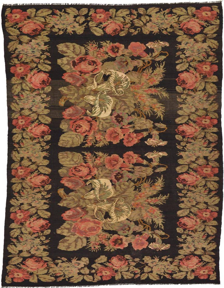 Detail image of 6' 2 x 13' 7 Hand Knotted Karabakh Wool Rug