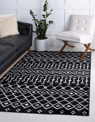 Black Kasbah Trellis Rug