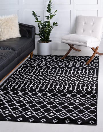 Black Kasbah Trellis Rug