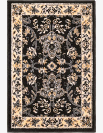 Black Kashan Design Rug