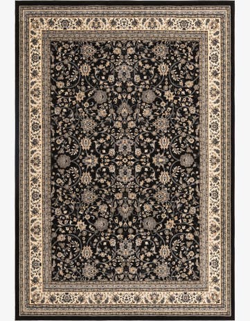 Black Kashan Design Rug