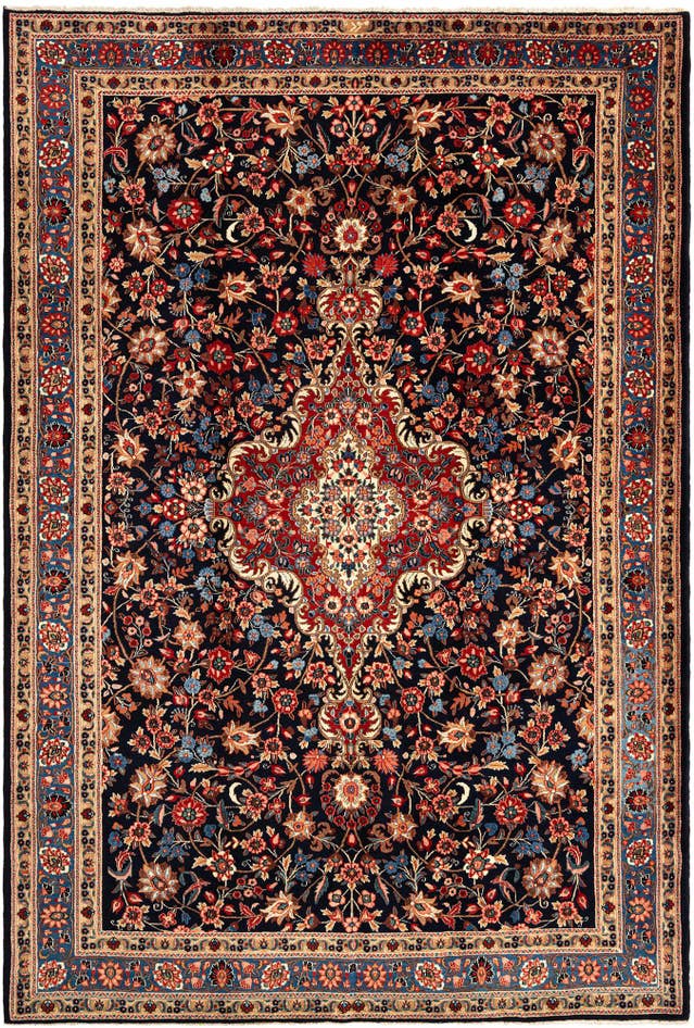 Detailansicht von 215cm x 320cm Kashan Wolle Teppich