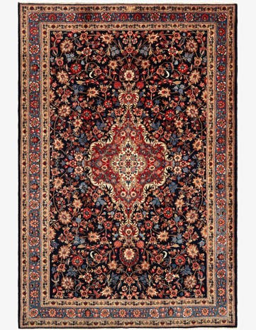 7' x 10' 6 Kashan Wool Rug