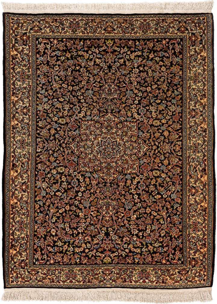 4' 3 x 6' 2 Hand Knotted Kashmir Oriental Wool Rug