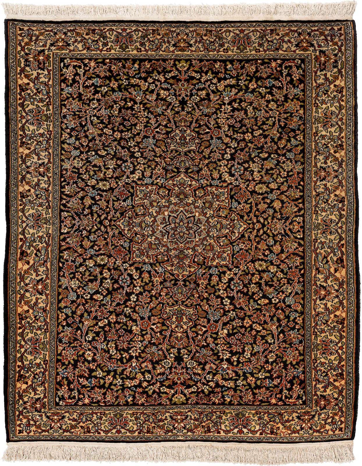 4' 3 x 6' 2 Hand Knotted Kashmir Oriental Wool Rug