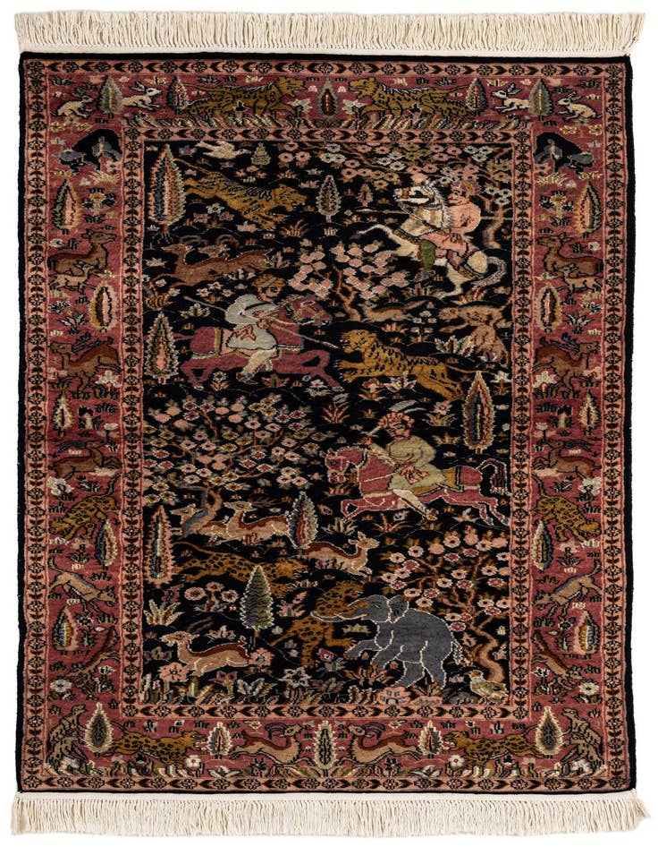 Detail image of 3' 1 x 5' Hand Knotted Kashmir Oriental Rug