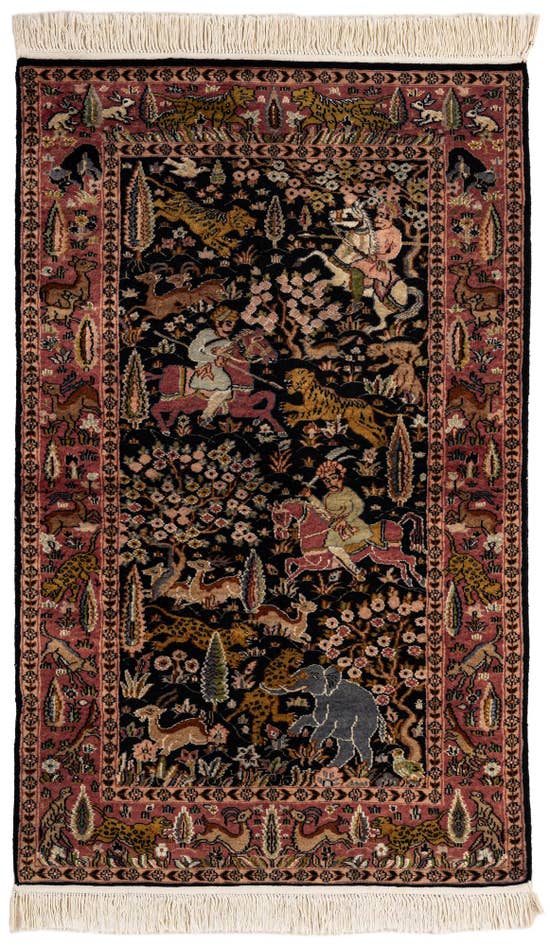 Detail image of 3' 1 x 5' Hand Knotted Kashmir Oriental Rug