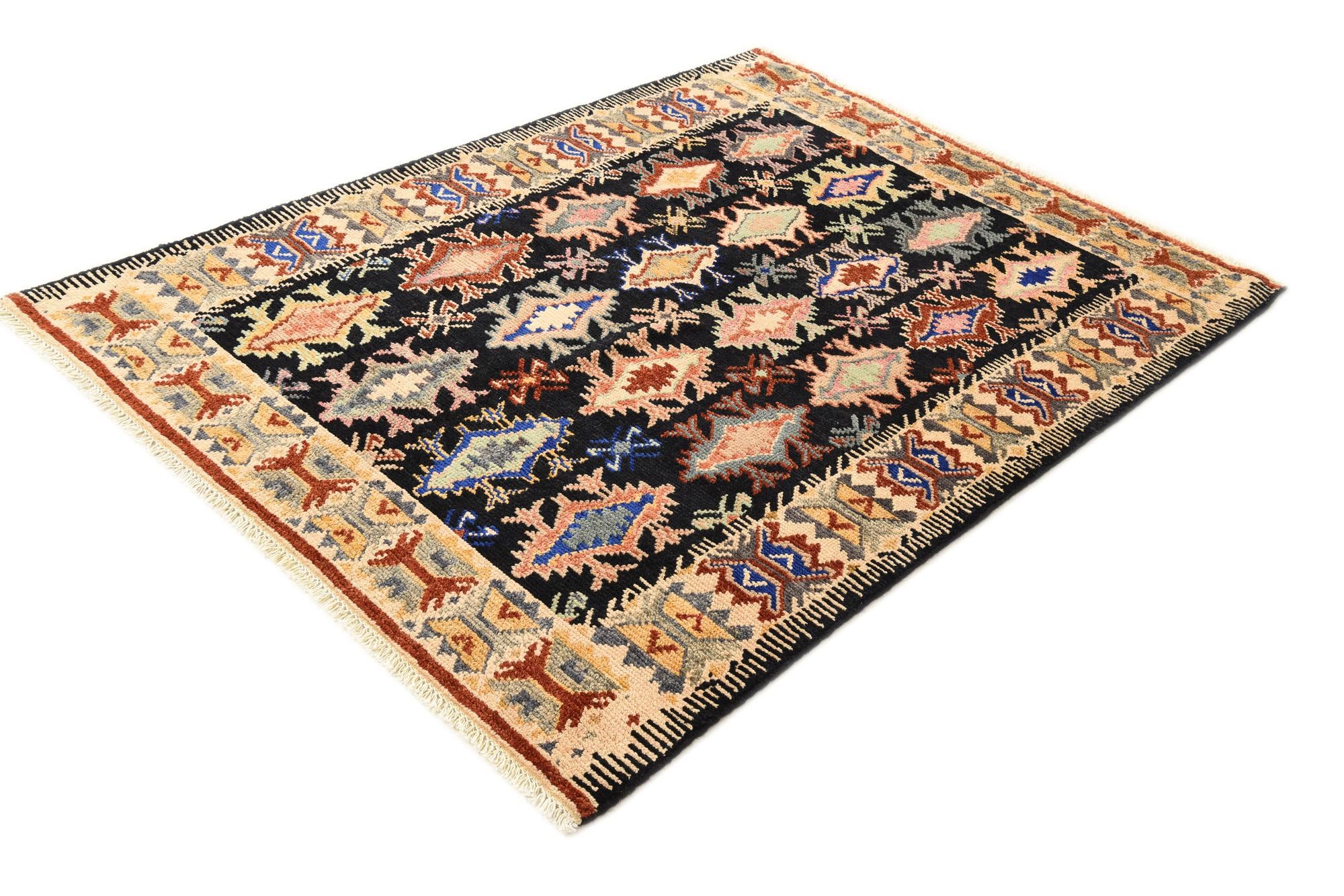 5' x 6' 9 Hand Knotted Kazak Wool Rug