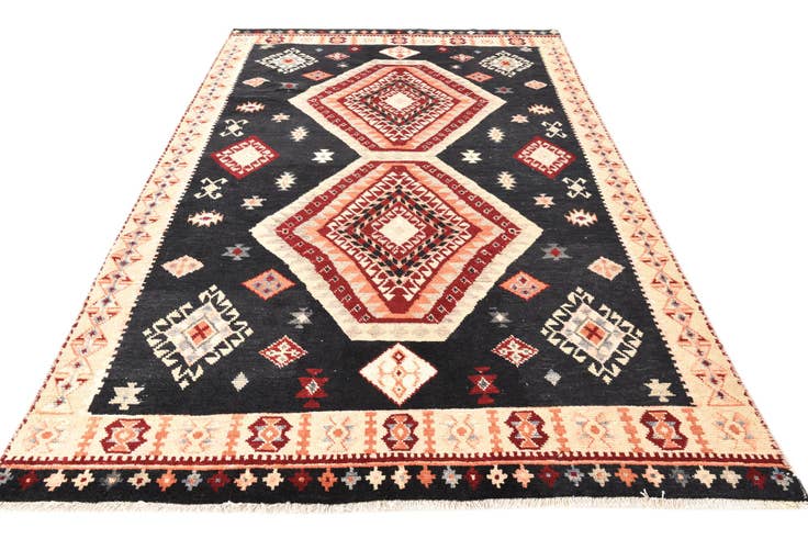 Detail image of 6' 6 x 10' Hand Knotted Kazak Rug